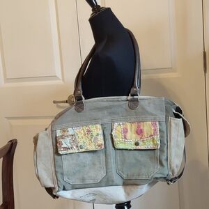 OOAK Recycled Military Tent Large Shoulder/Duffle Bag by Vintage Addiction
